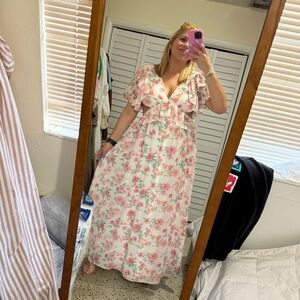 Floral Pink Maxi Dress